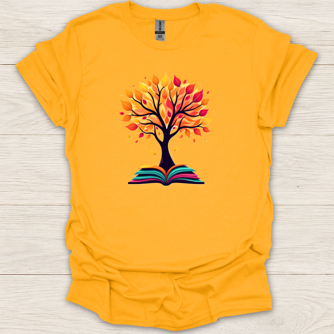 Autumn Leaves Book T-Shirt