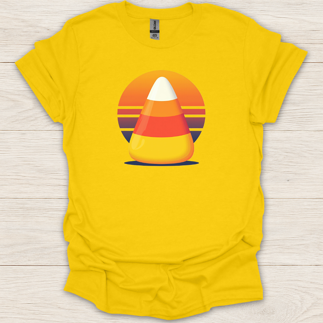 Candy Corn Retro Sunset T-Shirt