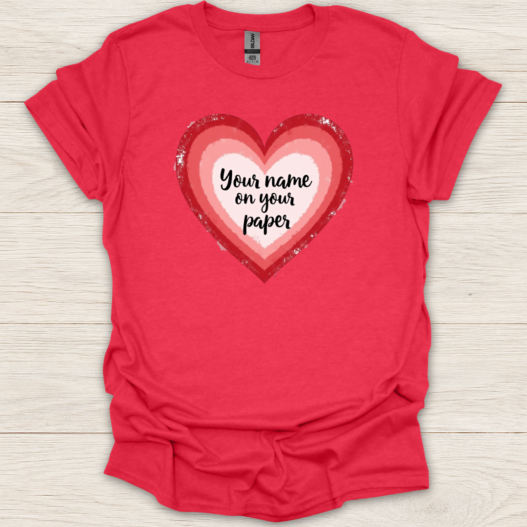 Heart Name on Paper T-Shirt