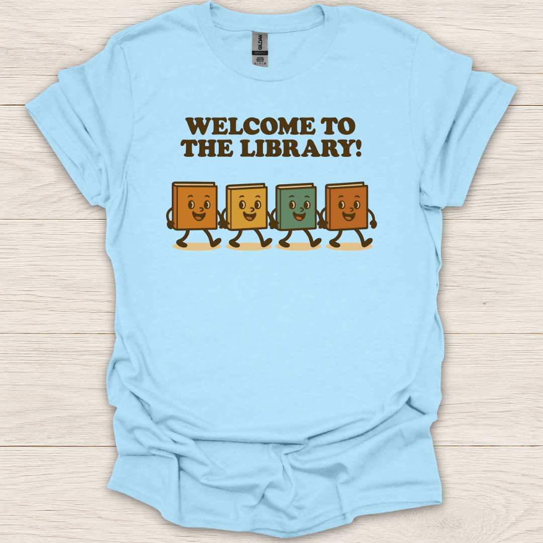 Welcome to the Library Kawaii Characters T-Shirt