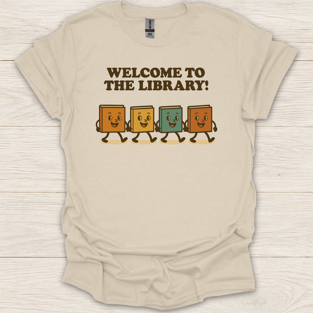 Welcome to the Library Kawaii Characters T-Shirt