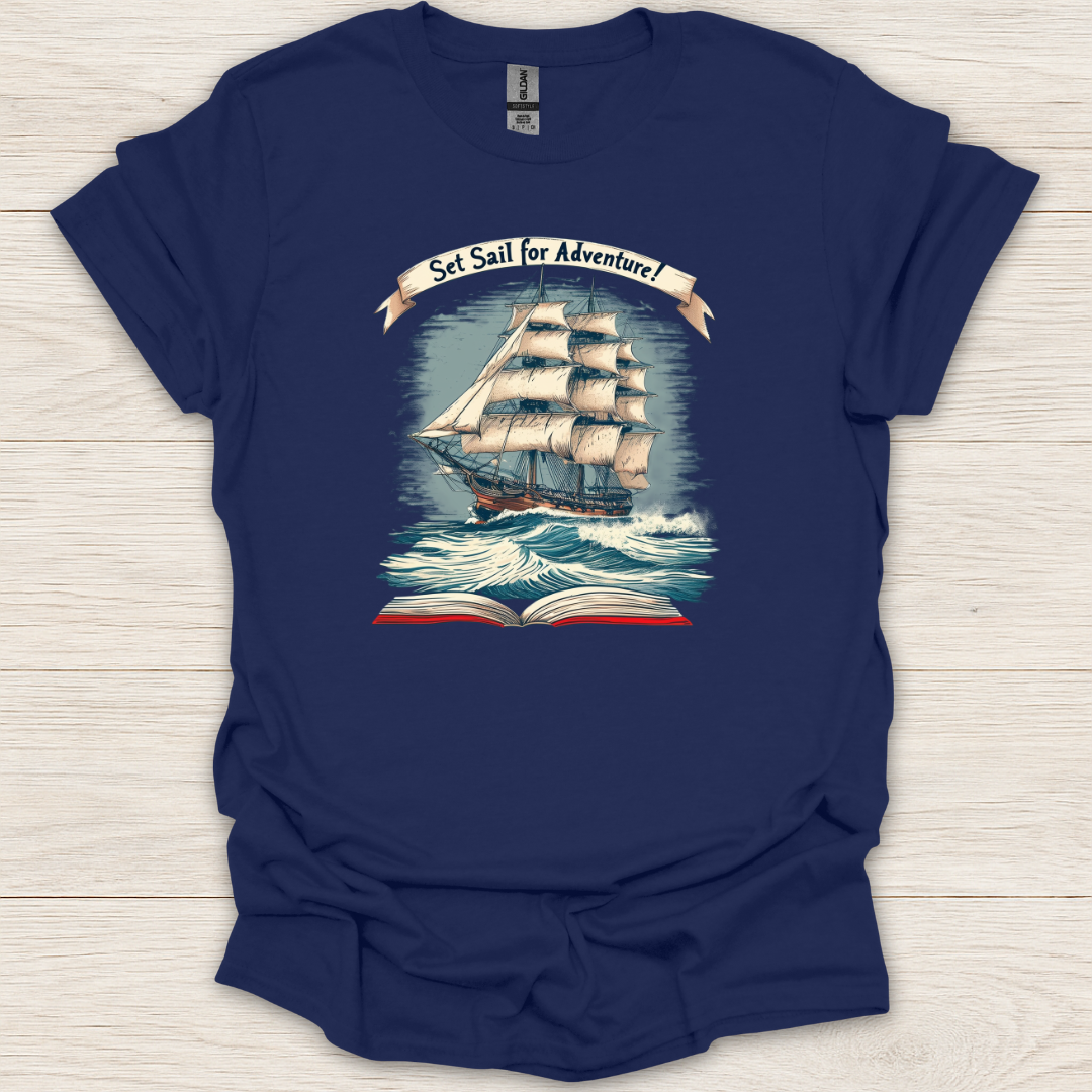Set Sail for Adventure Book T-Shirt