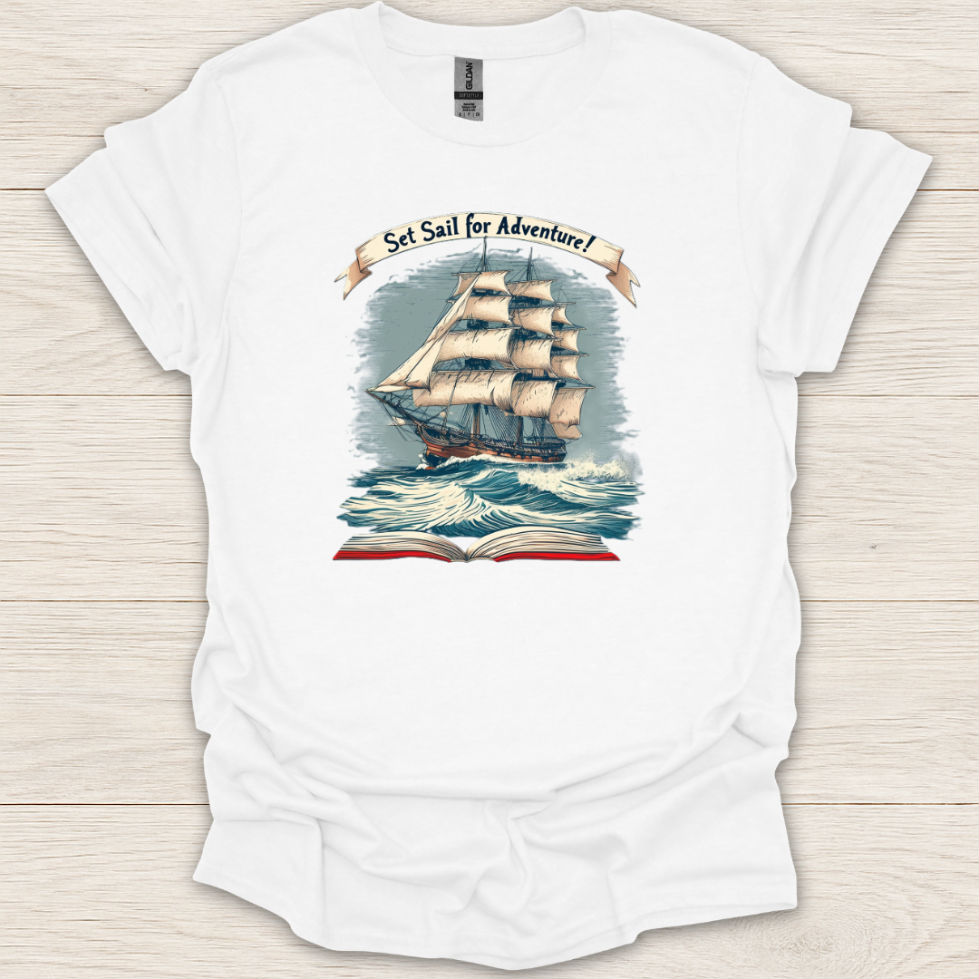 Set Sail for Adventure Book T-Shirt