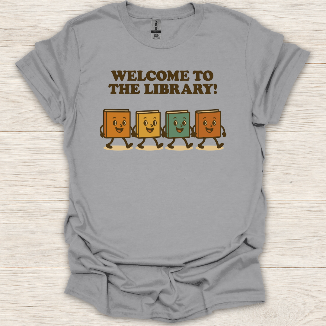 Welcome to the Library Kawaii Characters T-Shirt