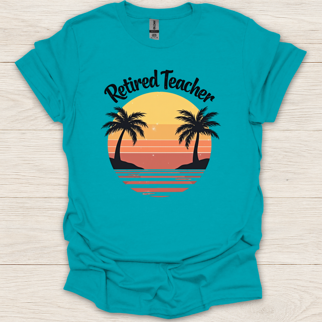 Retired Teacher Sunset T-Shirt