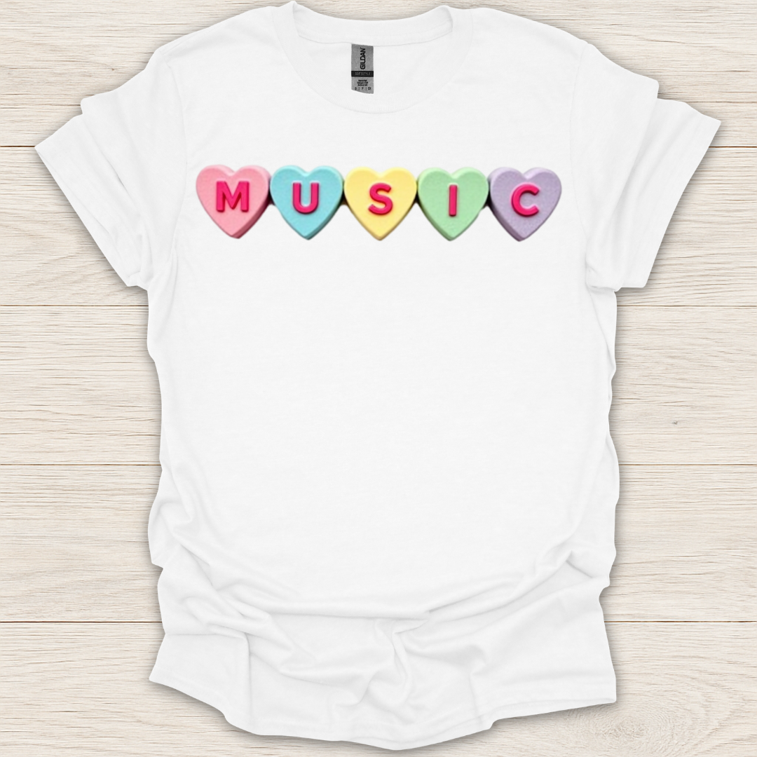 Music Candy Heart T-Shirt