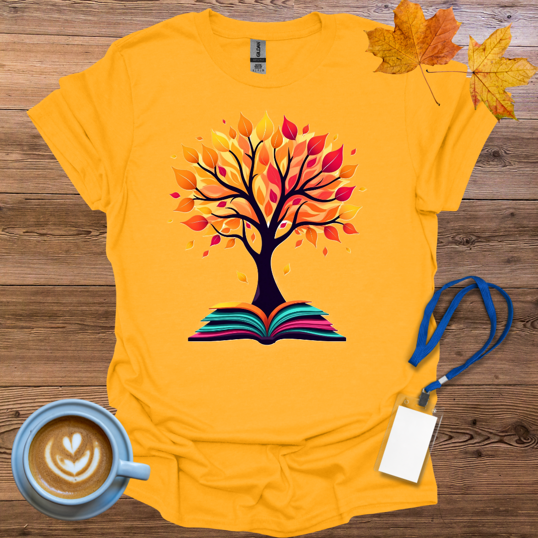 Autumn Leaves Book T-Shirt