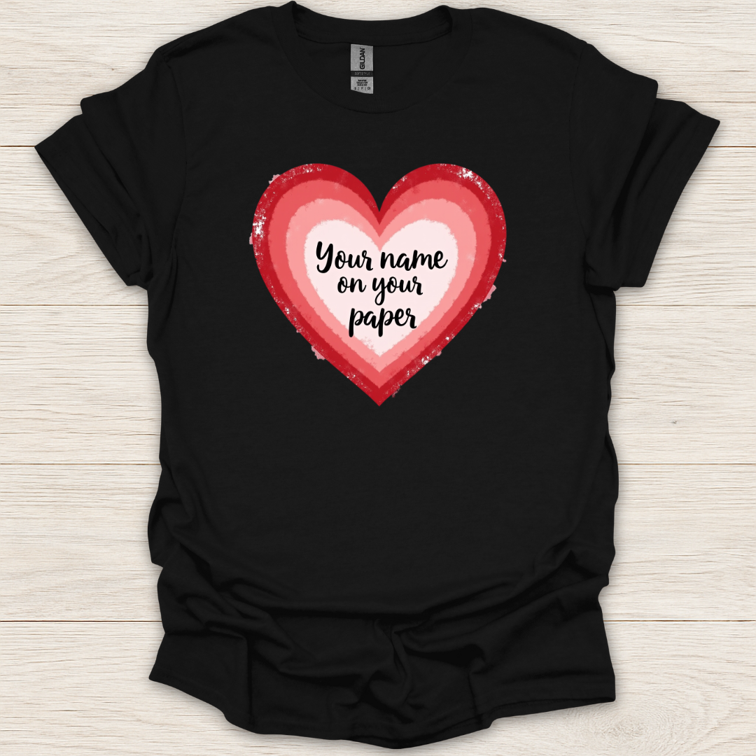 Heart Name on Paper T-Shirt