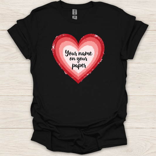 Heart Name on Paper T-Shirt