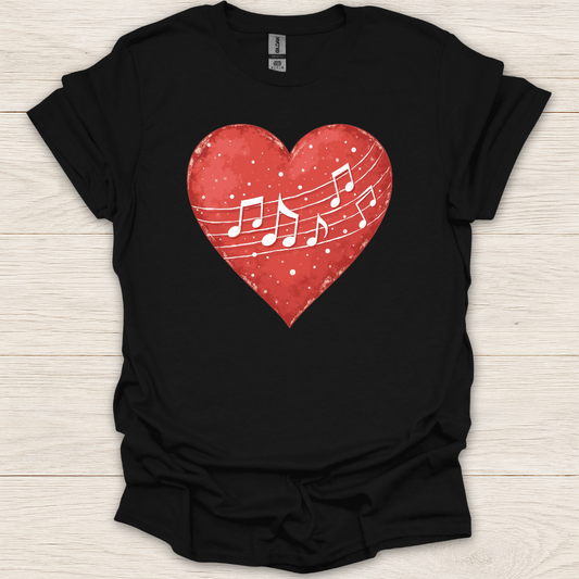 Vintage Music Heart T-Shirt