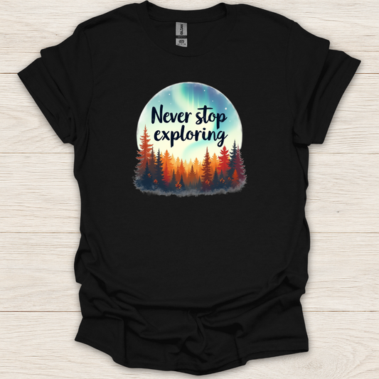 Never Stop Exploring Aurora T-Shirt
