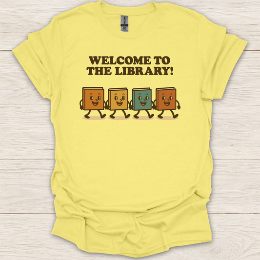 Welcome to the Library Kawaii Characters T-Shirt