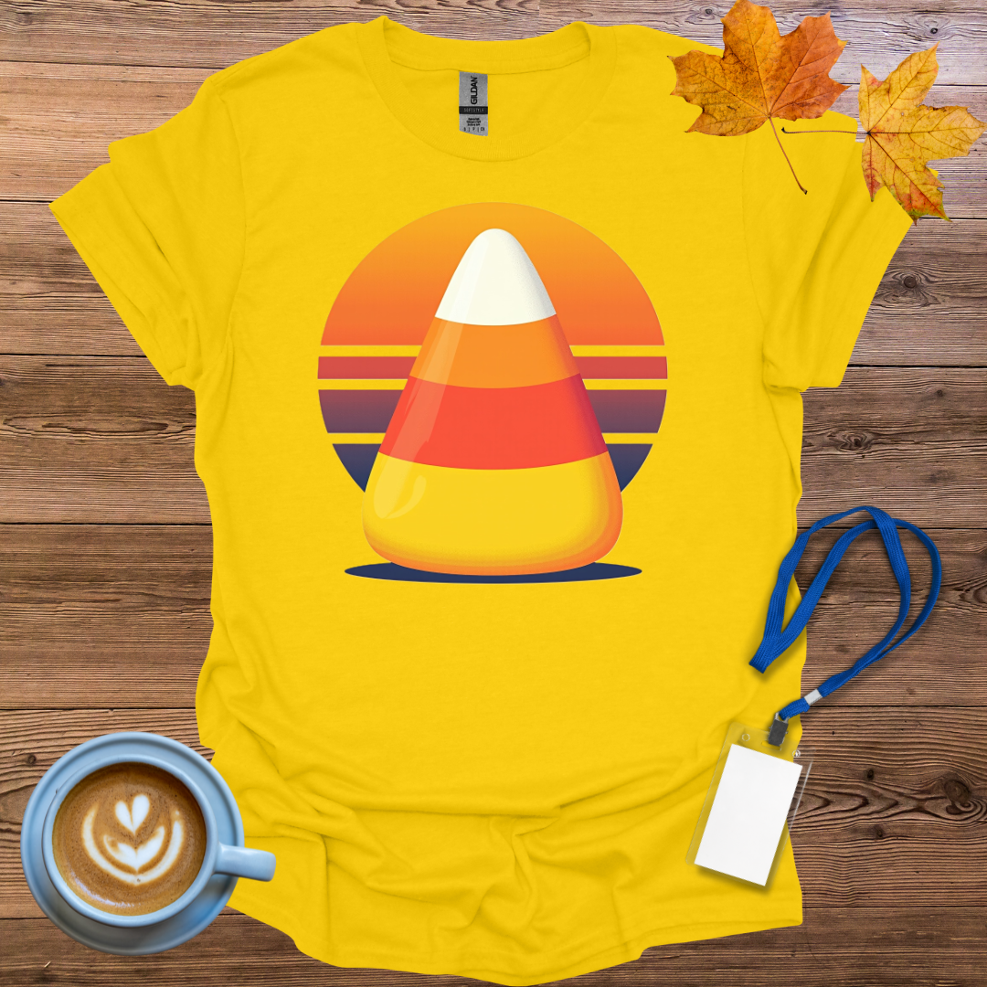 Candy Corn Retro Sunset T-Shirt