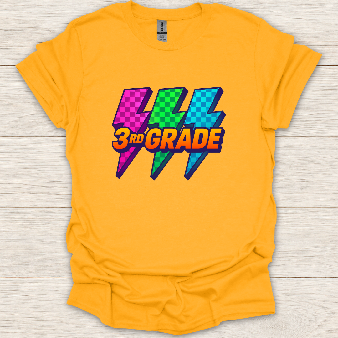3rd Grade 90s Pop Art Lightning T-Shirt
