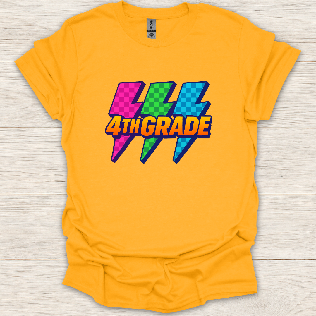4th Grade 90s Pop Art Lightning T-Shirt