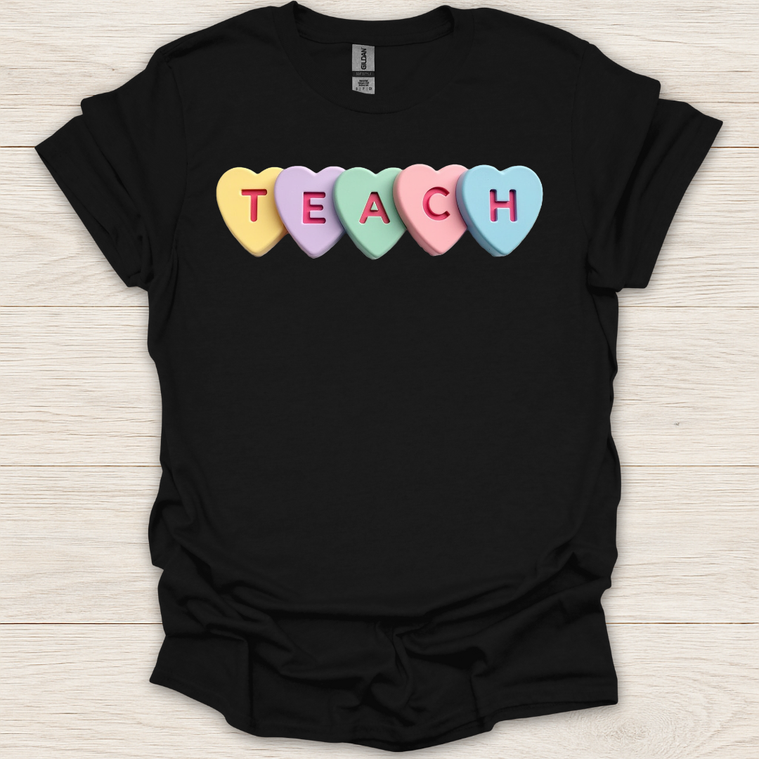 Candy Heart Teach T-Shirt
