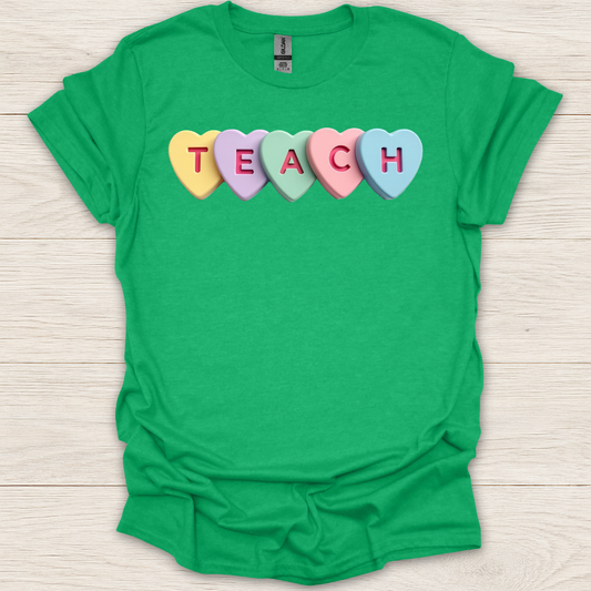 Candy Heart Teach T-Shirt