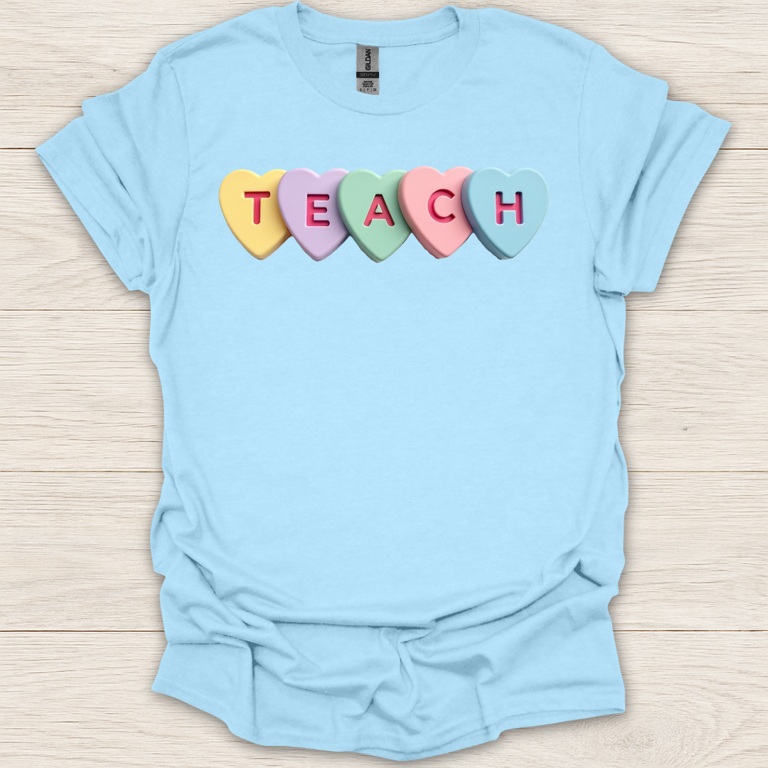 Candy Heart Teach T-Shirt