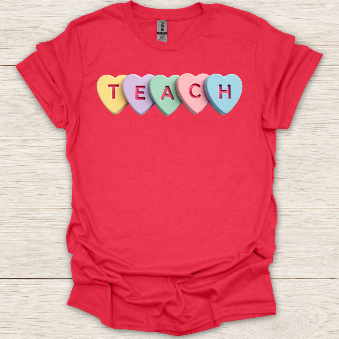 Candy Heart Teach T-Shirt