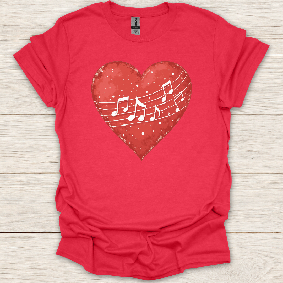 Vintage Music Heart T-Shirt