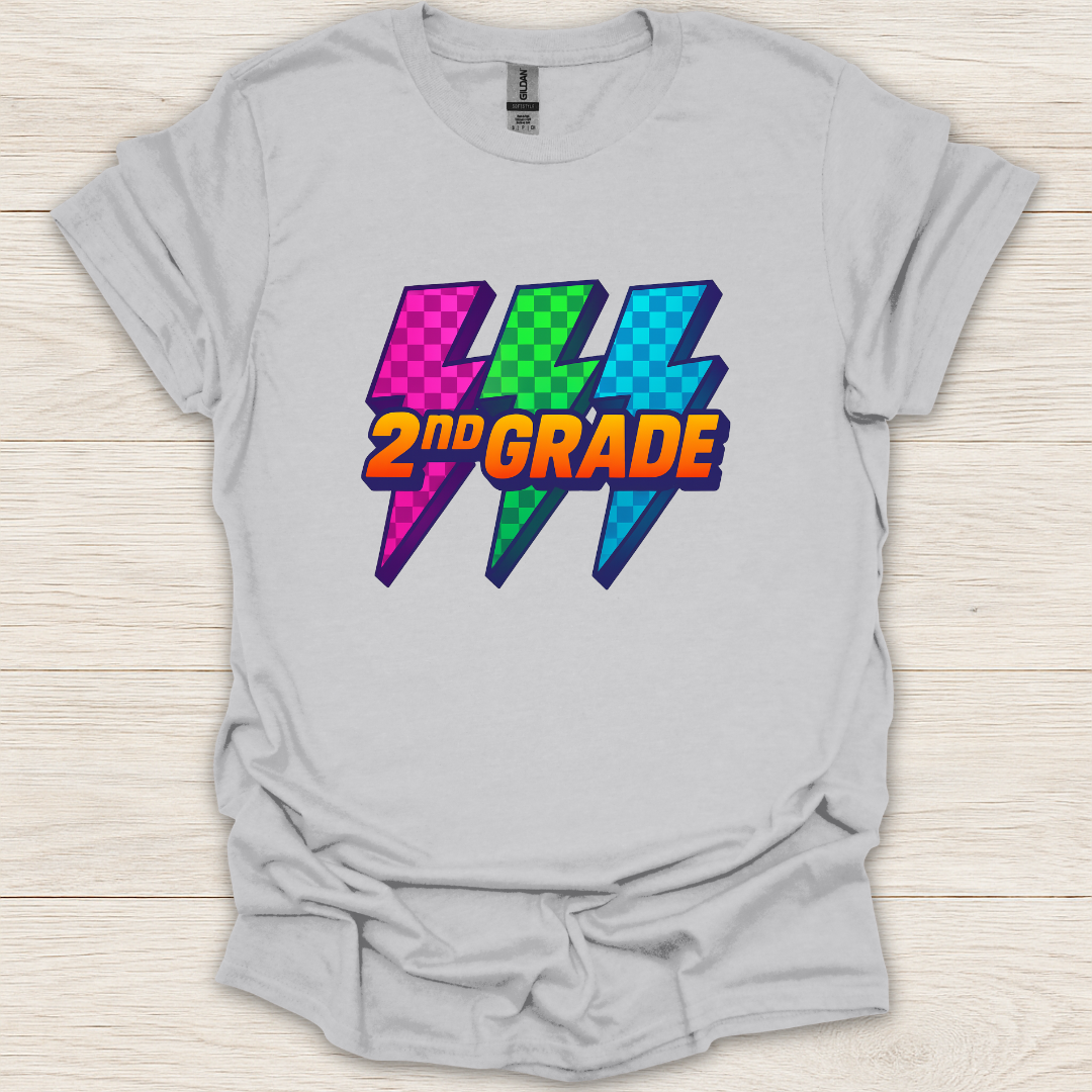 2nd Grade 90s Pop Art Lightning T-Shirt