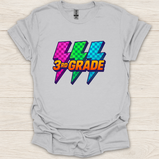 3rd Grade 90s Pop Art Lightning T-Shirt