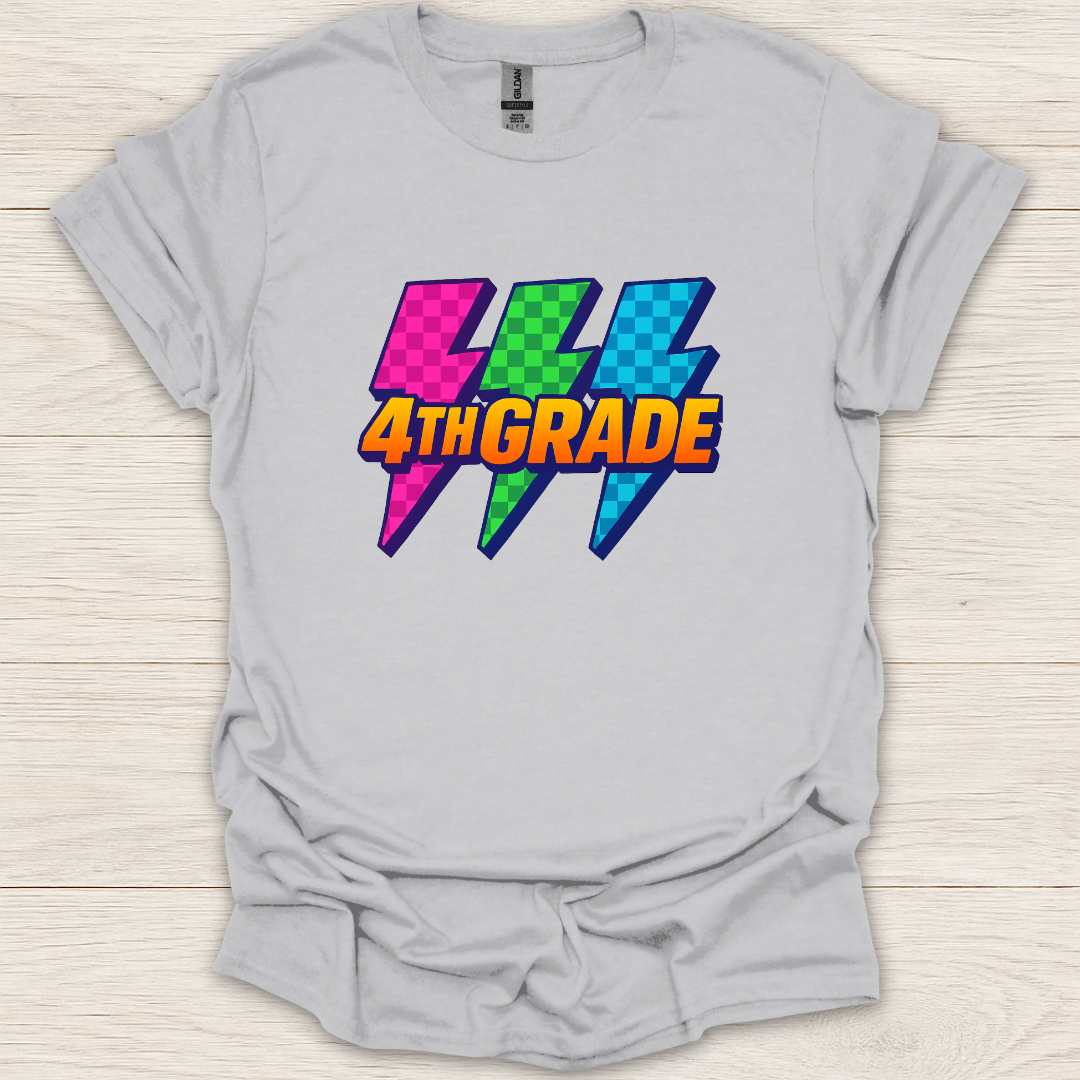4th Grade 90s Pop Art Lightning T-Shirt
