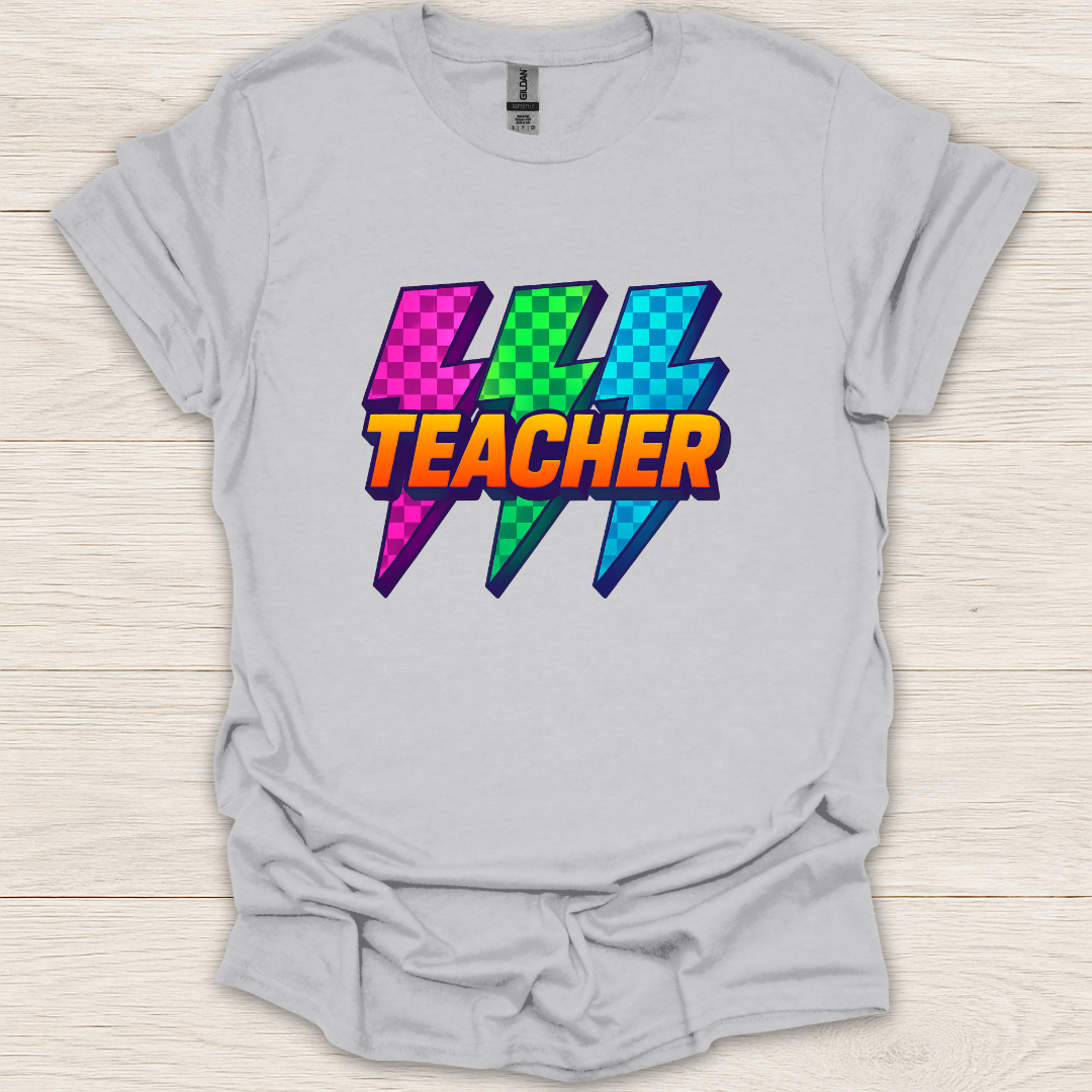 90s Pop Art Teacher Lightning T-Shirt