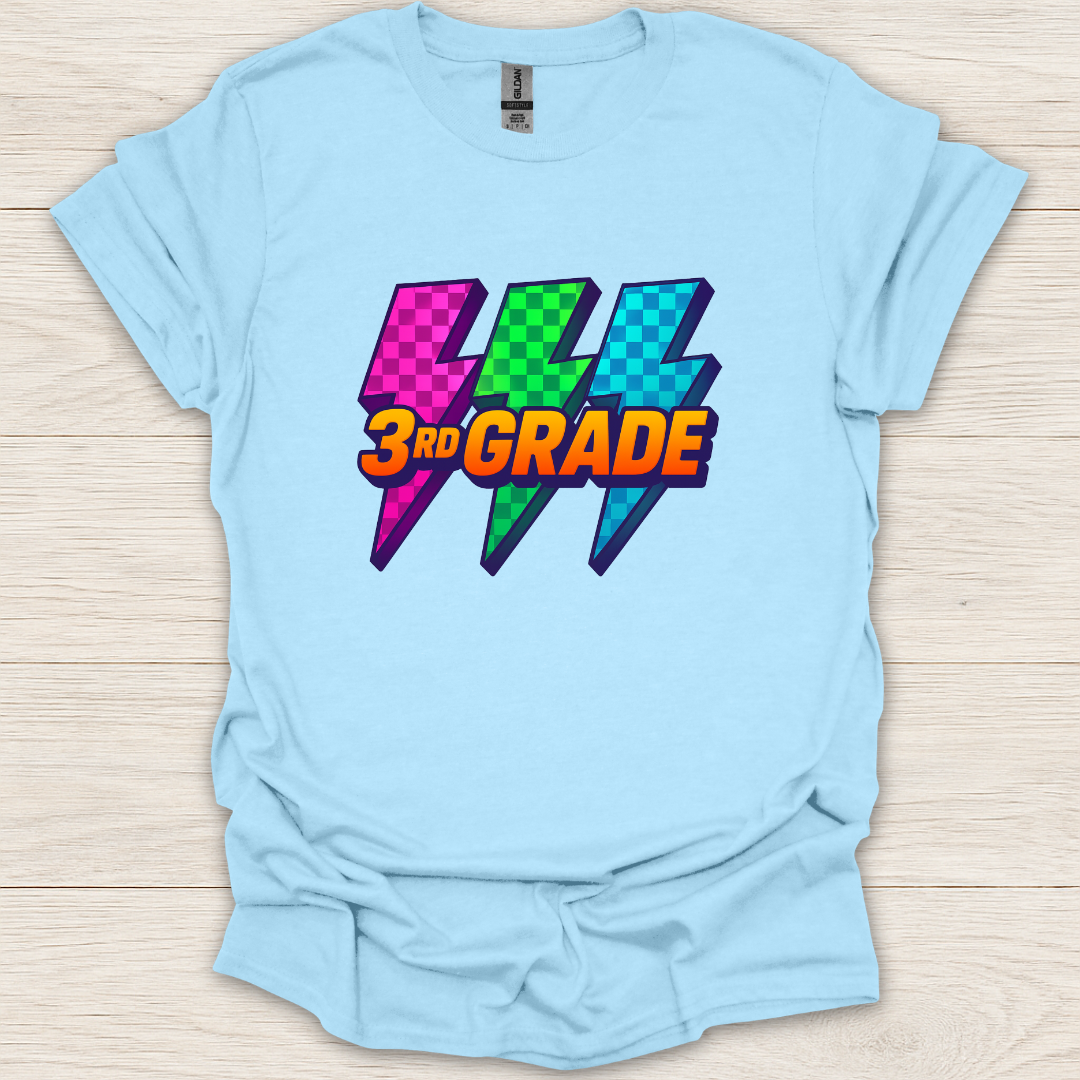 3rd Grade 90s Pop Art Lightning T-Shirt
