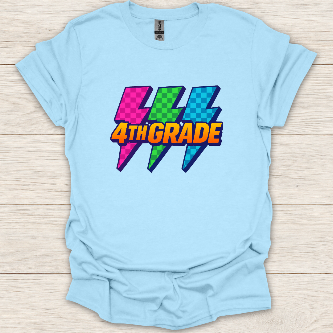 4th Grade 90s Pop Art Lightning T-Shirt