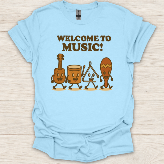 Welcome to Music Kawaii Characters T-Shirt