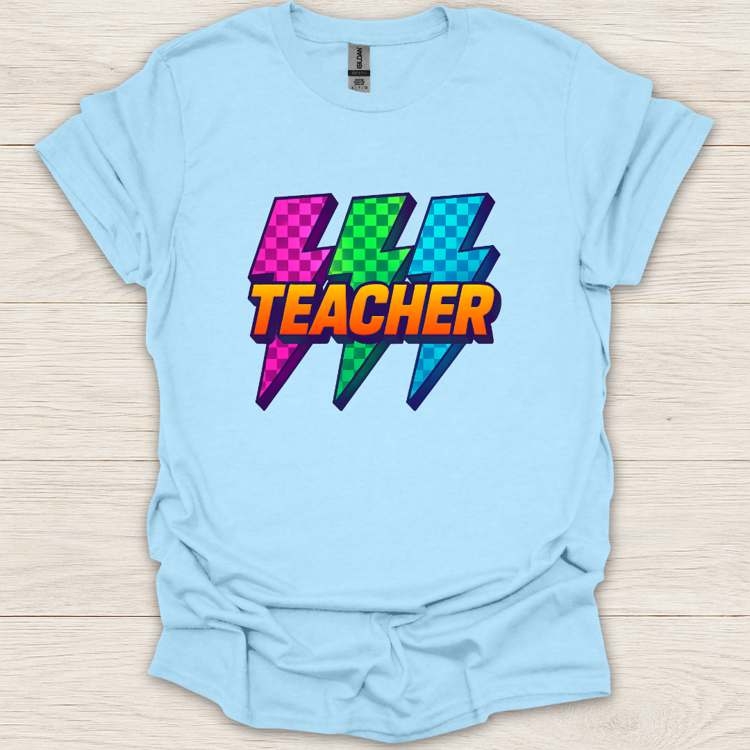 90s Pop Art Teacher Lightning T-Shirt