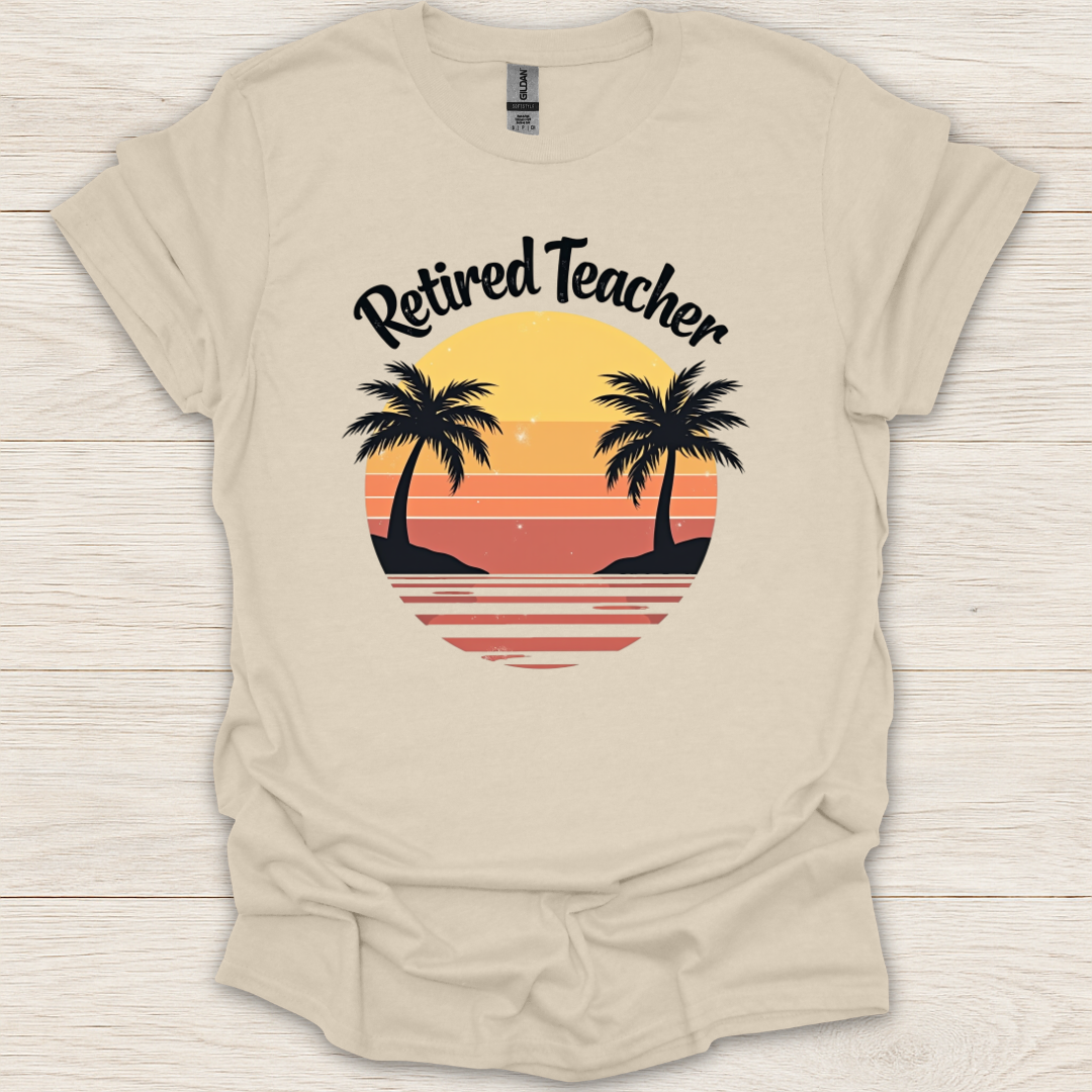 Retired Teacher Sunset T-Shirt