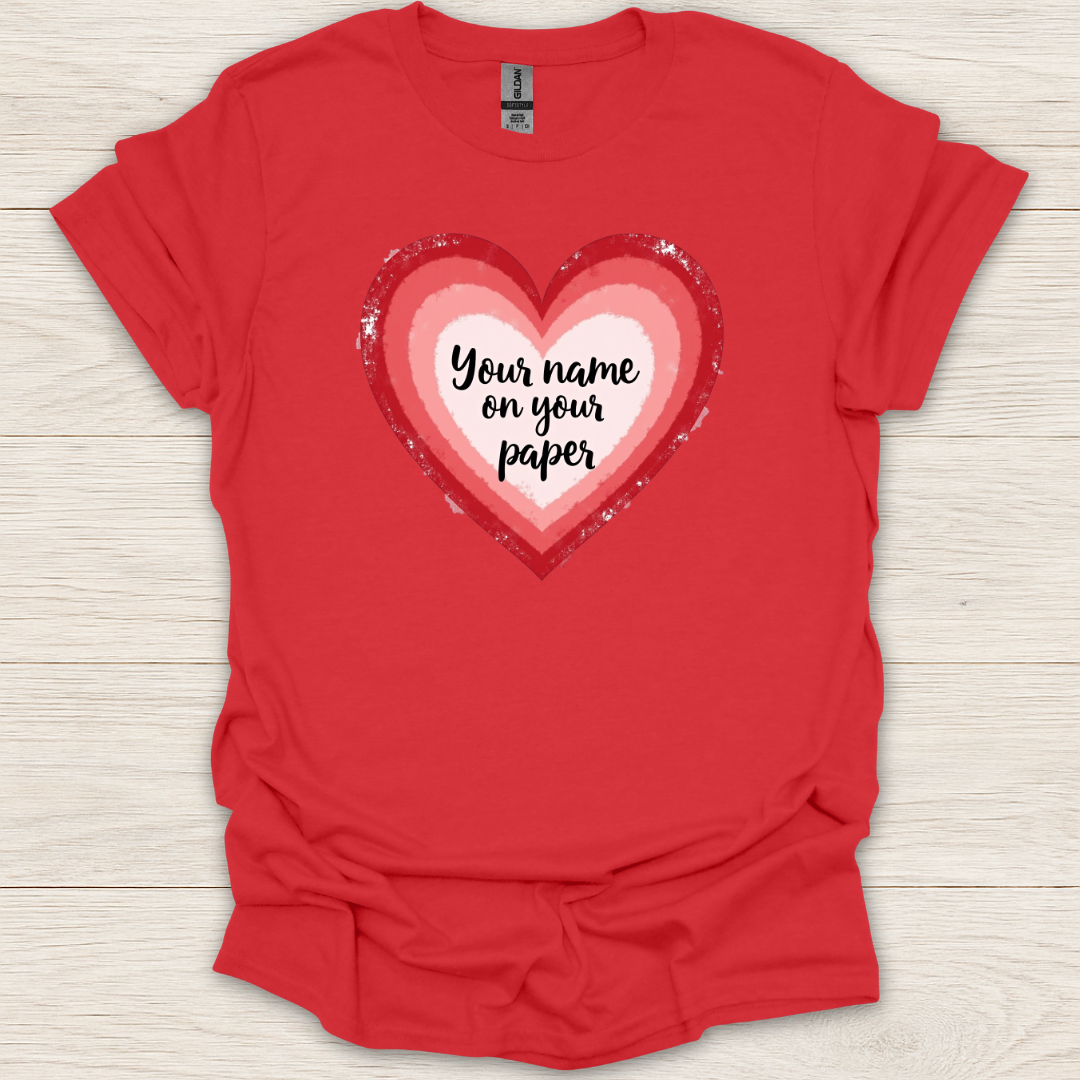 Heart Name on Paper T-Shirt