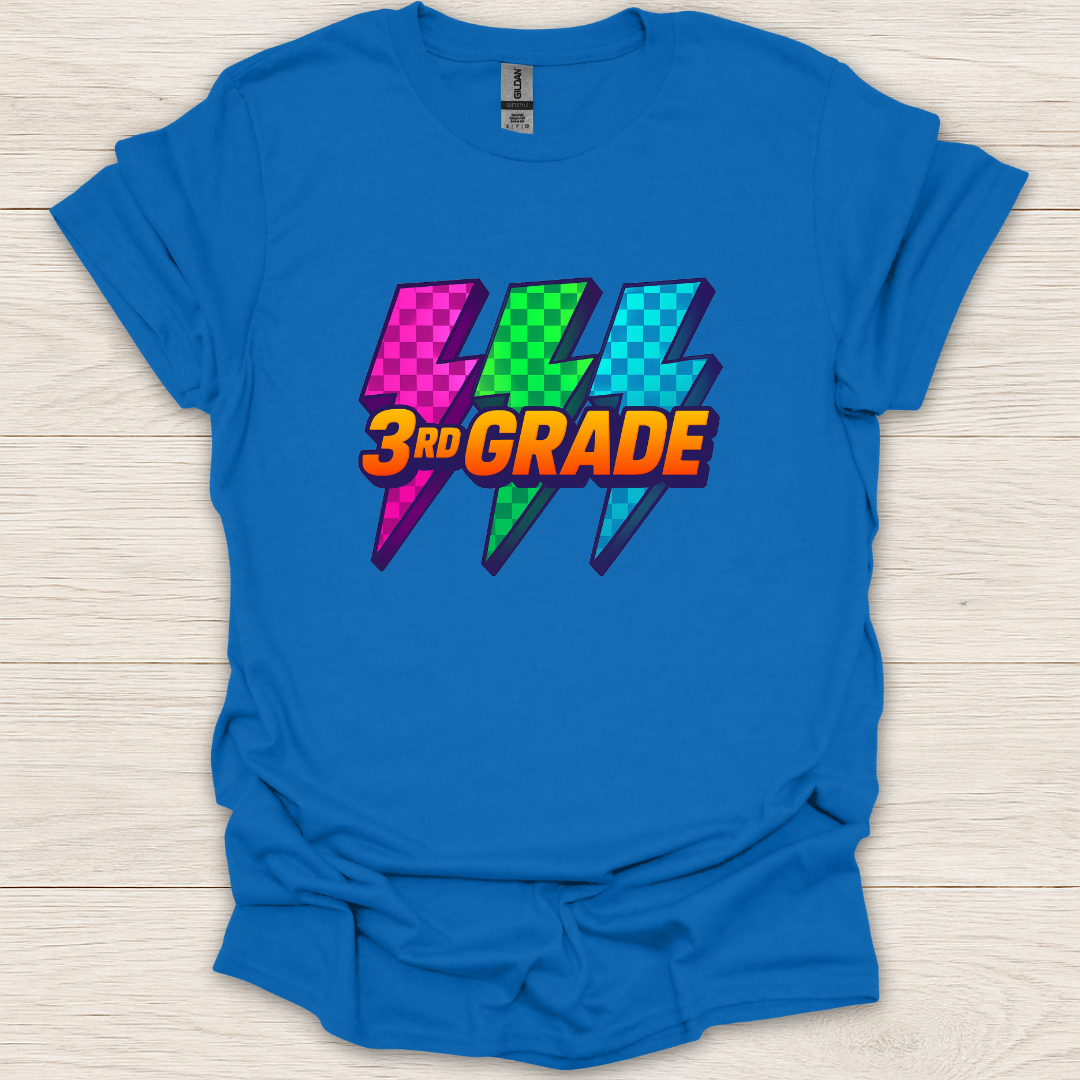 3rd Grade 90s Pop Art Lightning T-Shirt