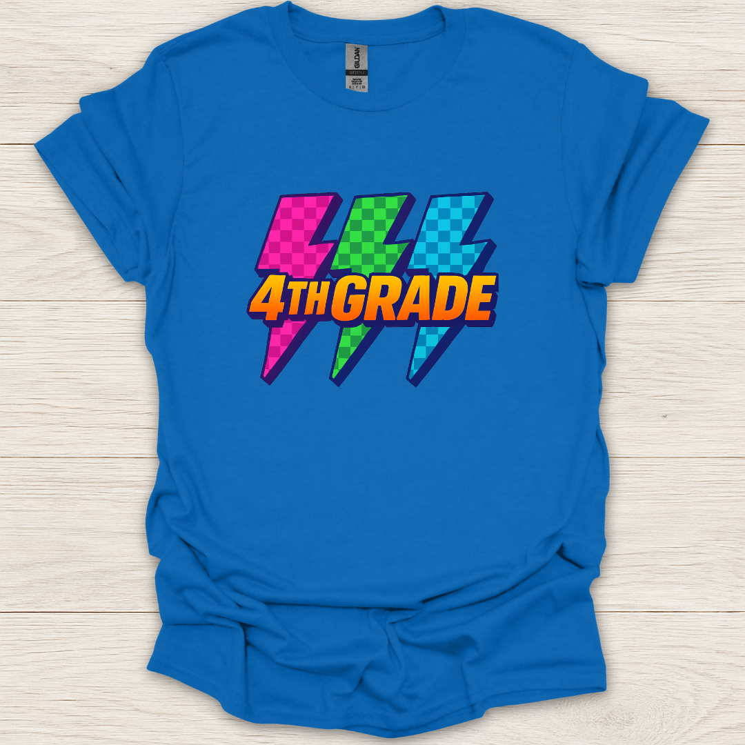 4th Grade 90s Pop Art Lightning T-Shirt