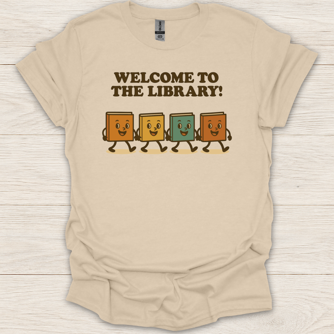 Welcome to the Library Kawaii Characters T-Shirt