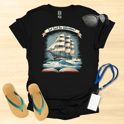 Set Sail for Adventure Book T-Shirt