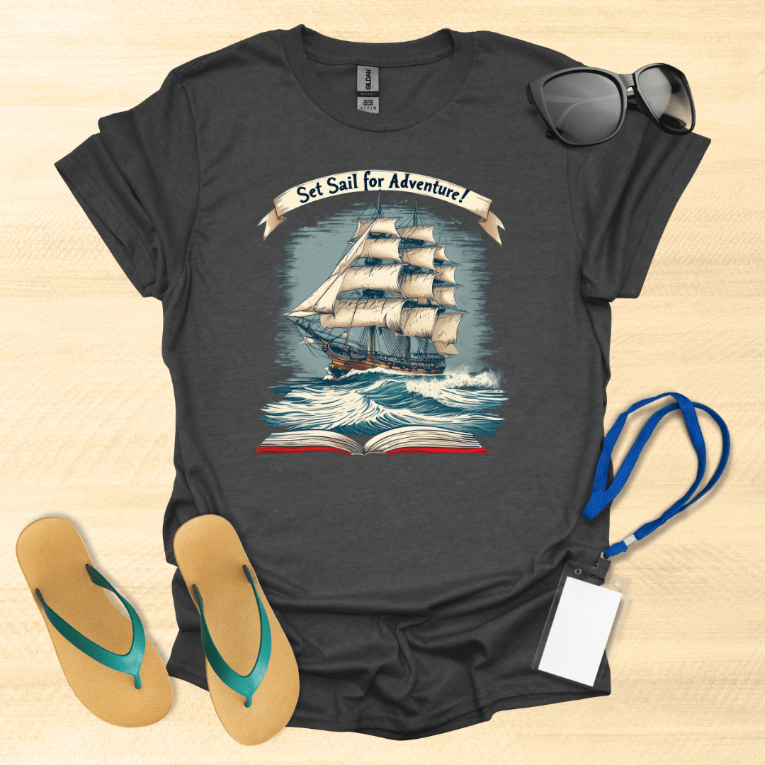 Set Sail for Adventure Book T-Shirt