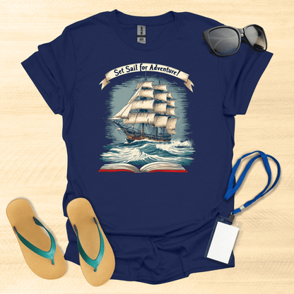 Set Sail for Adventure Book T-Shirt