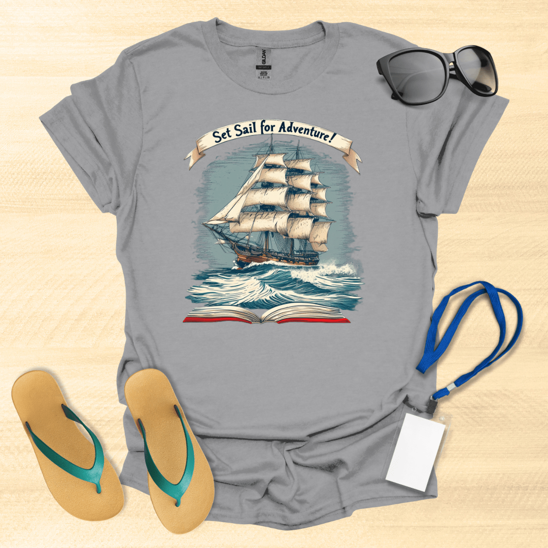 Set Sail for Adventure Book T-Shirt