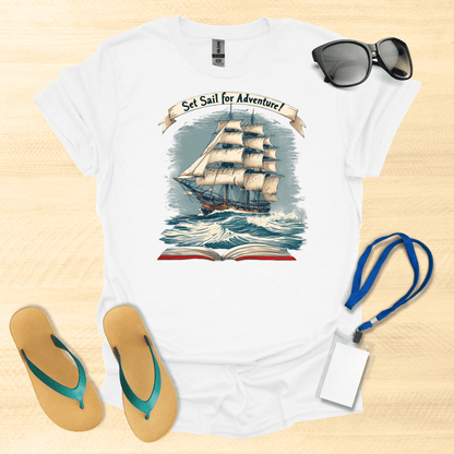 Set Sail for Adventure Book T-Shirt