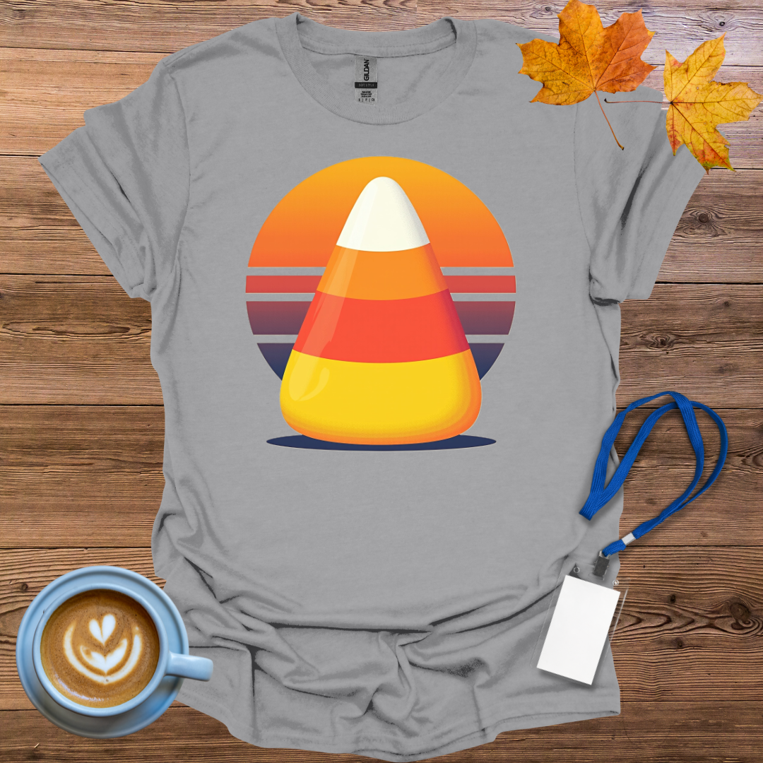 Candy Corn Retro Sunset T-Shirt