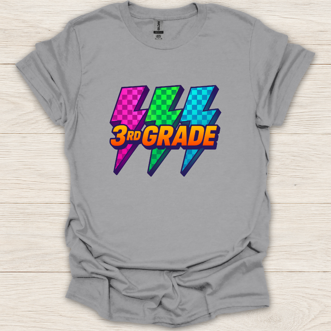 3rd Grade 90s Pop Art Lightning T-Shirt