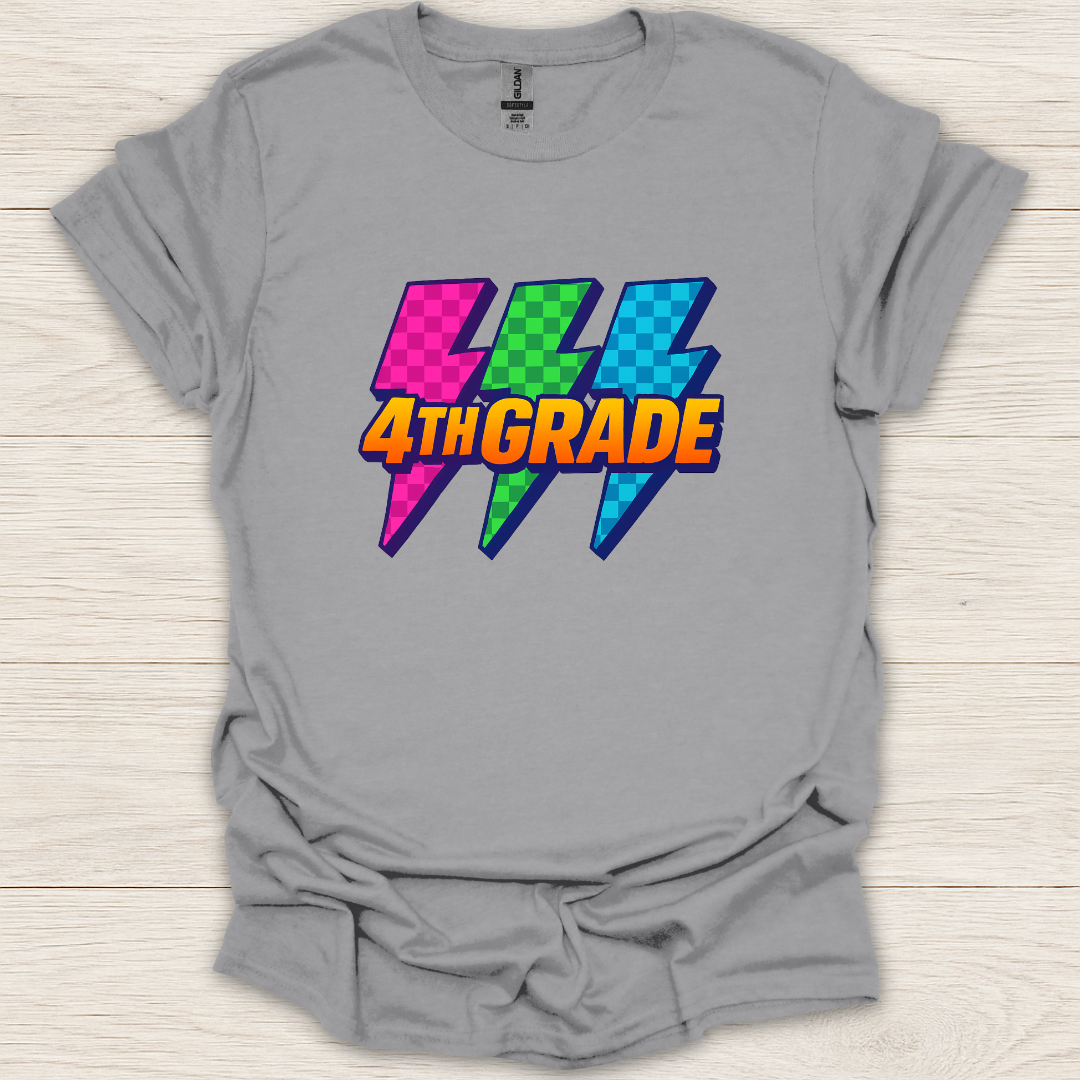 4th Grade 90s Pop Art Lightning T-Shirt