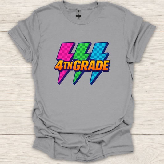 4th Grade 90s Pop Art Lightning T-Shirt