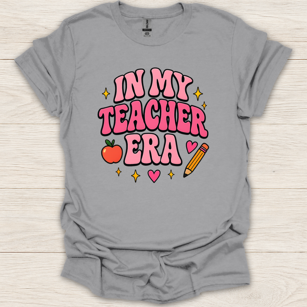 In My Teacher Era Pencil & Apple T-Shirt
