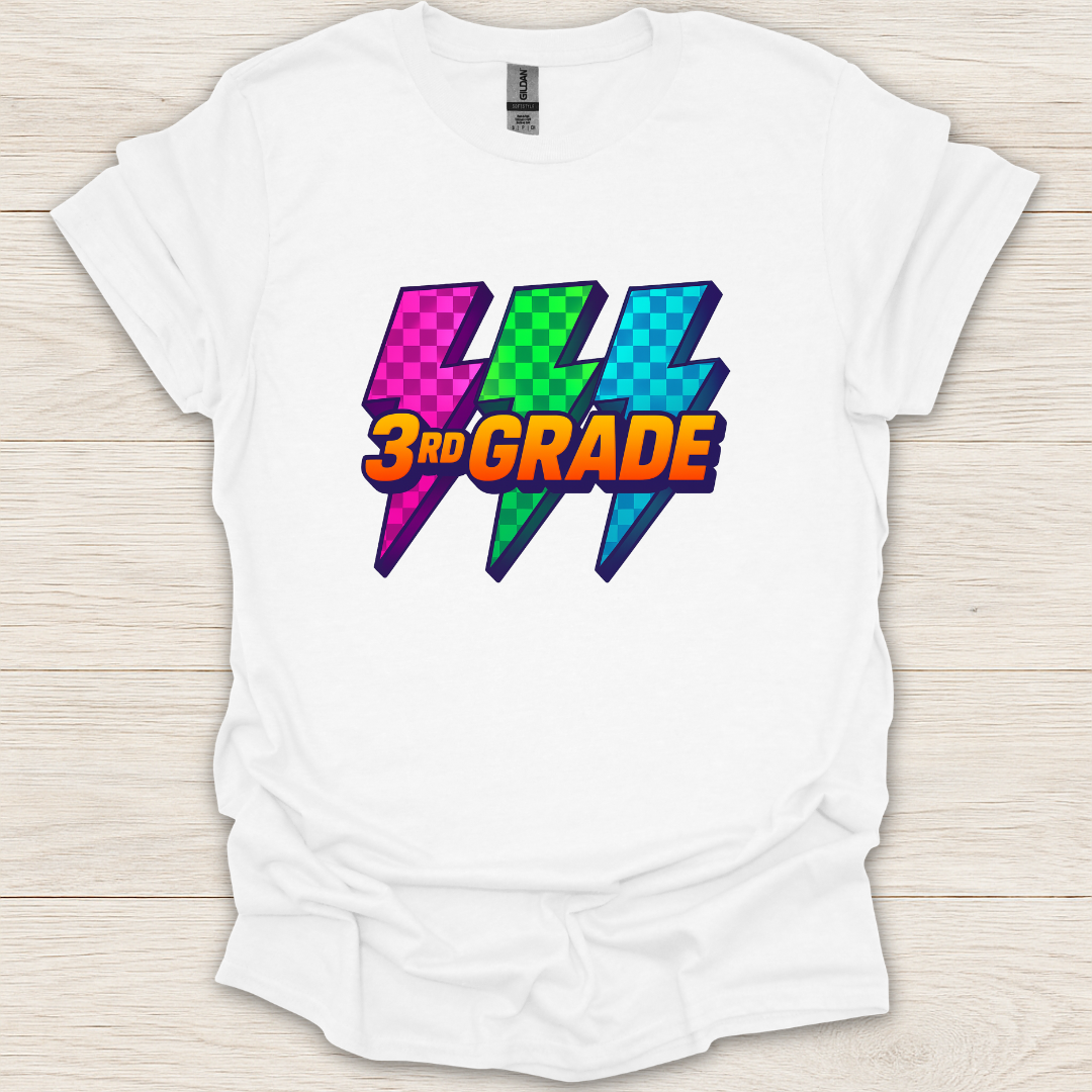 3rd Grade 90s Pop Art Lightning T-Shirt