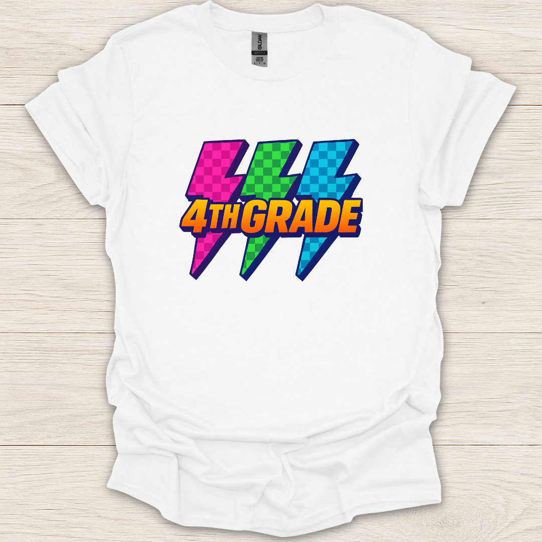 4th Grade 90s Pop Art Lightning T-Shirt