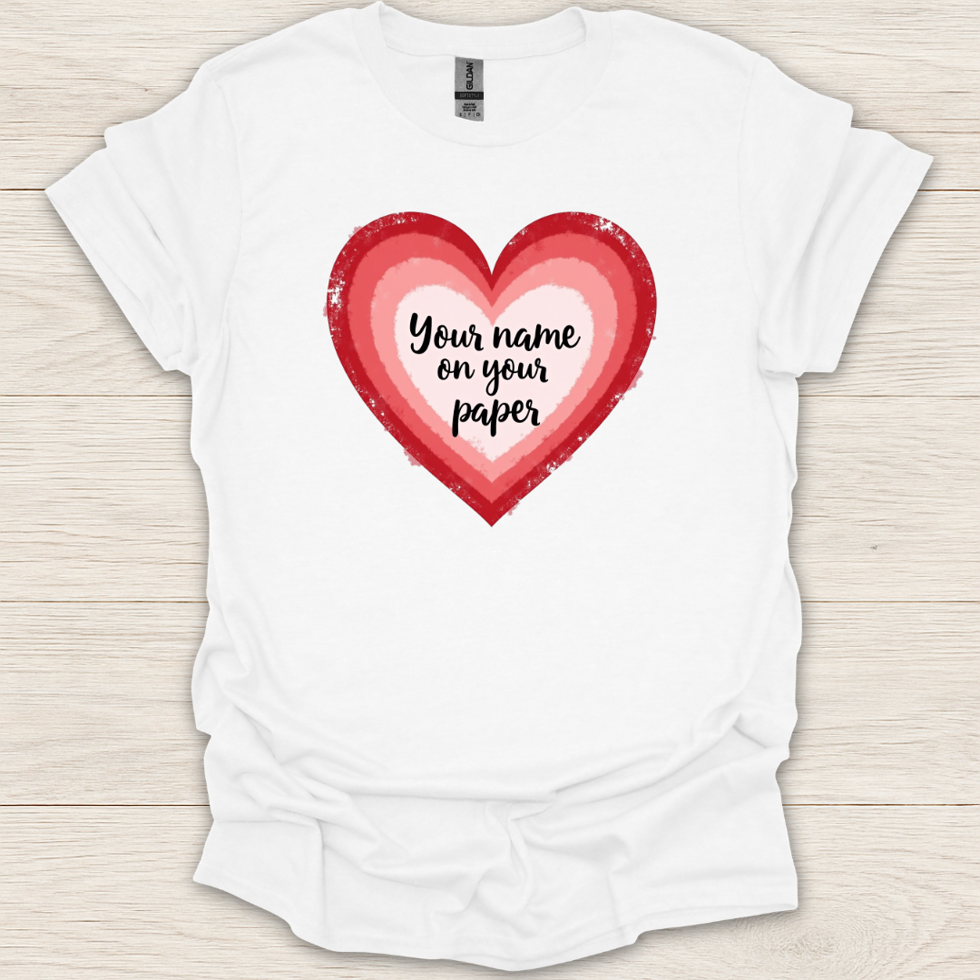 Heart Name on Paper T-Shirt